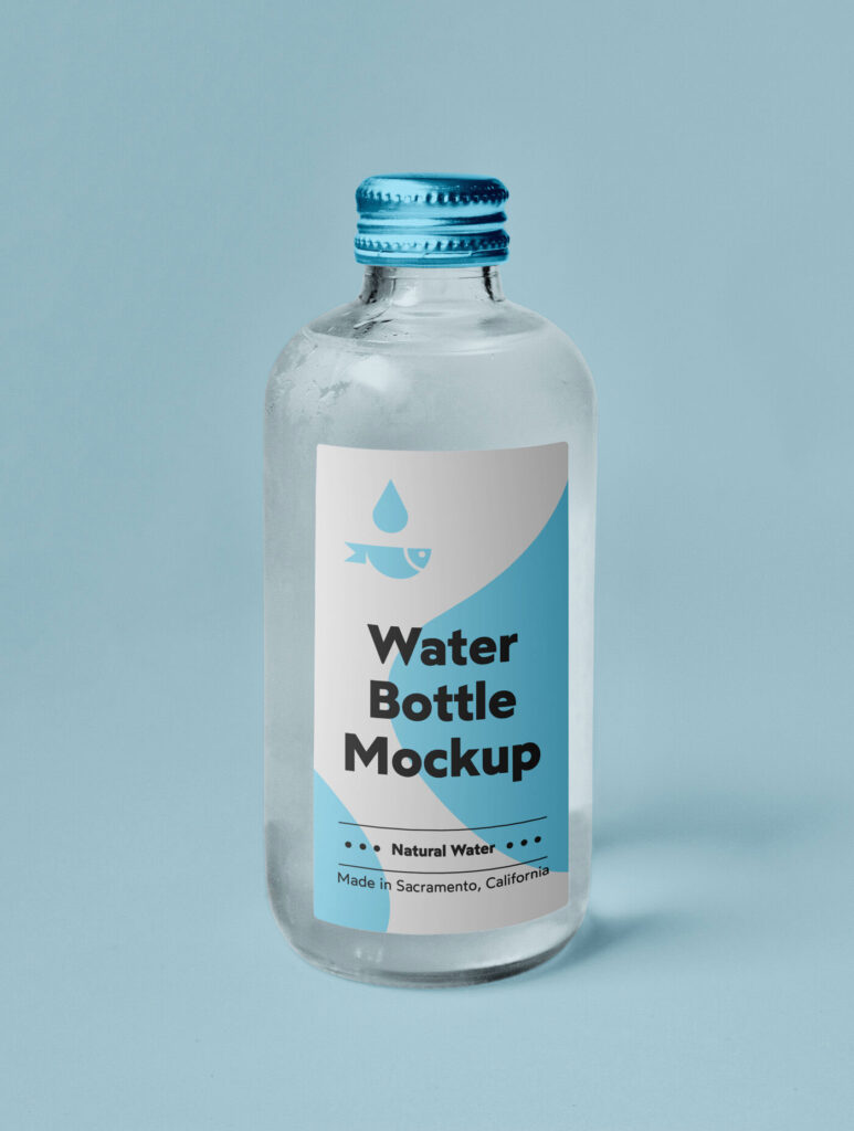 Mockup Showing a Minimal Mini Glass Bottle