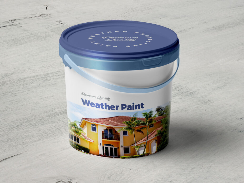 Mockup Showing a Plastic Paint Bucket