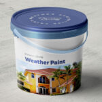 Mockup Showing a Plastic Paint Bucket
