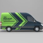 Mockup Showing a Side View of a Van
