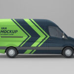 Mockup Showing a Side View of a Van
