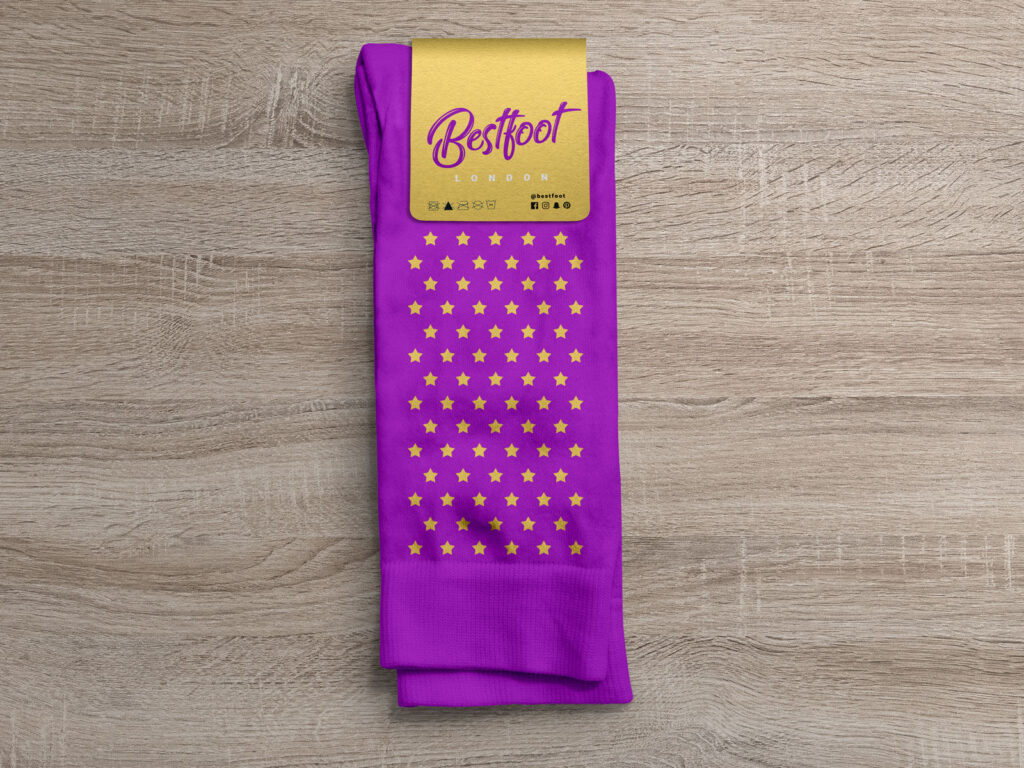 Mockup Showing a Top View of a Pair of Socks