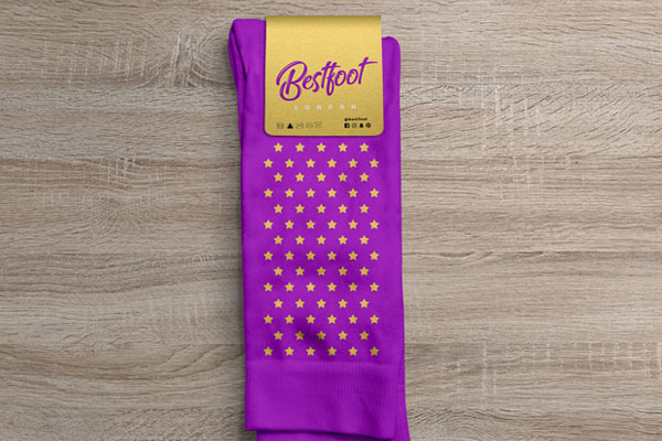 Mockup Showing a Top View of a Pair of Socks