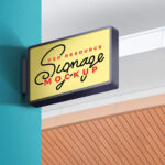Mockup Showing a Wall Mounted Signage
