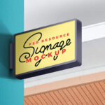 Mockup Showing a Wall Mounted Signage