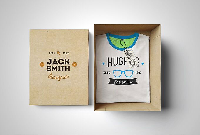 Mockup Showing an Opened Box Containing Folded T-Shirt