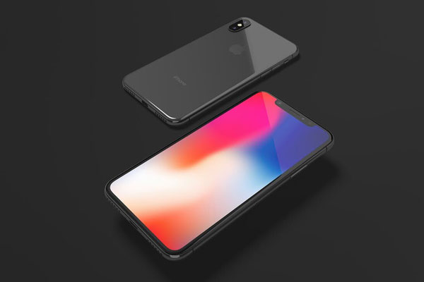 Mockup Showing Front and Back Views of iPhone X