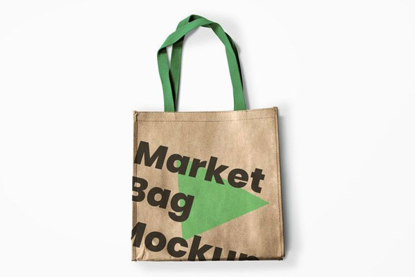 Mockup Showing Front View of Reusable Market Bag