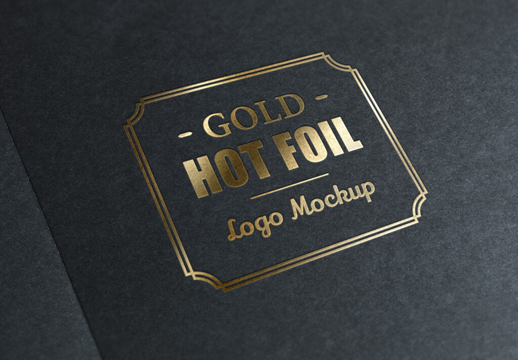 Mockup Showing Logo with Golden Foil Stamping Effect