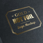 Mockup Showing Logo with Golden Foil Stamping Effect