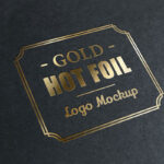 Mockup Showing Logo with Golden Foil Stamping Effect