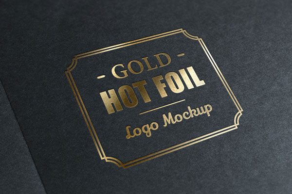 Mockup Showing Logo with Golden Foil Stamping Effect