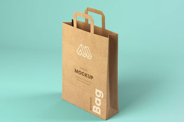Mockup Showing Paper Bag with Firm Handles