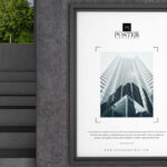 Mockup Showing Poster Attached on a Concrete Wall