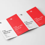 Mockup Showing Side View of Opened Four-fold Brochure