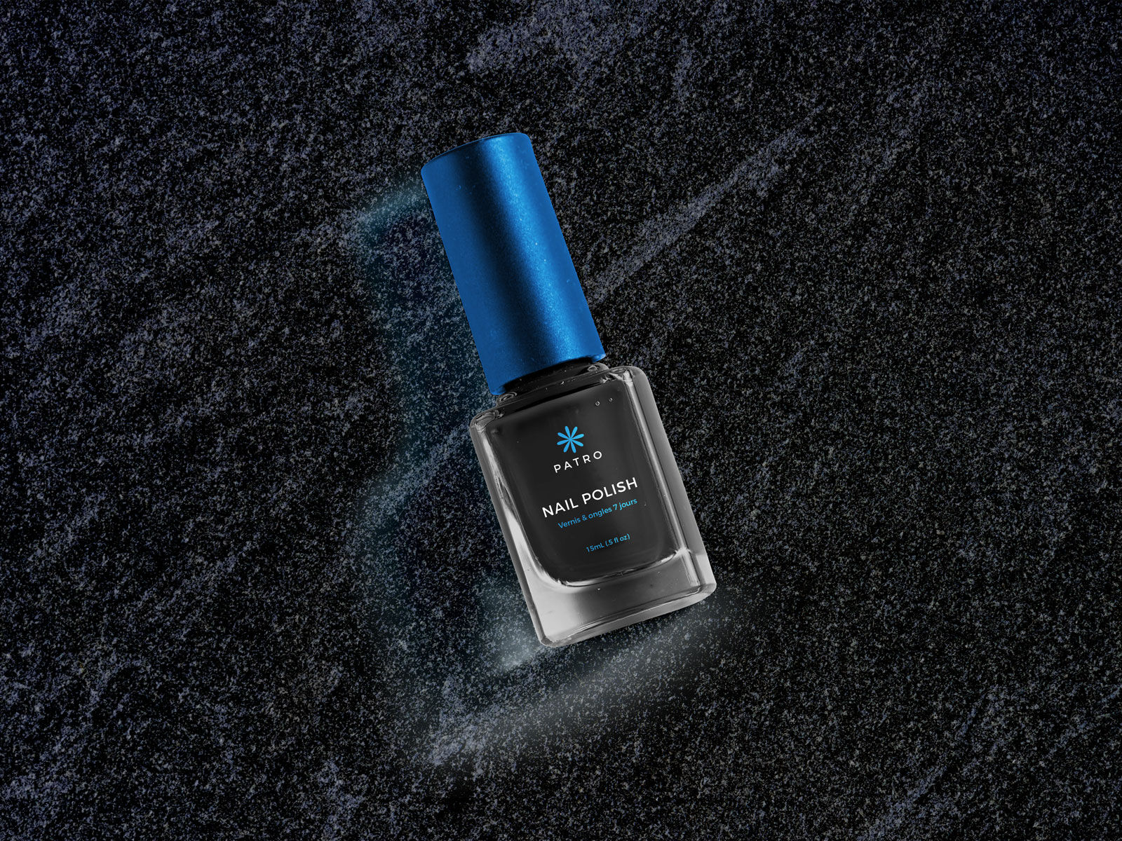 Mockup Showing Square Nail Polish Bottle with Cylindrical Cap FREE PSD