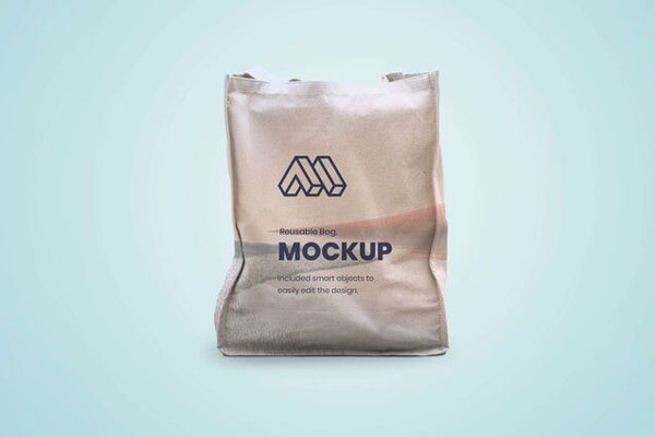 Mockup Showing Standing Reusable Bag
