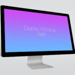 Mockup Showing Three Different Views of Apple Thunderbolt Display