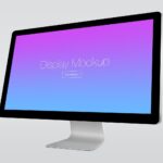 Mockup Showing Three Different Views of Apple Thunderbolt Display