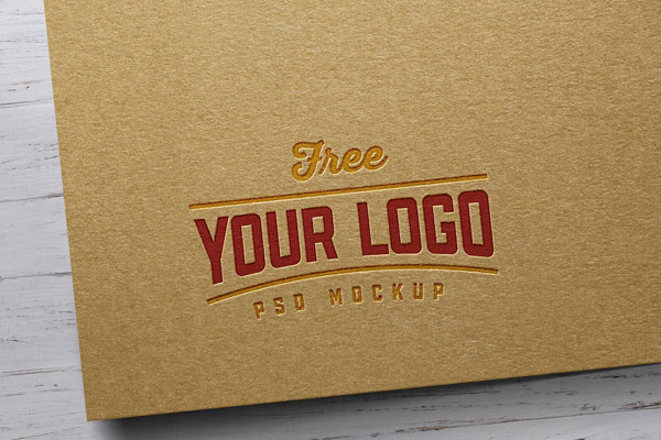 Mockup Shwoing a Kraft Paper Letterpress Logo