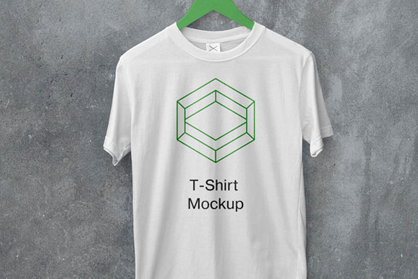 Mockup of Hanging T-shirt on an Editable Hanger