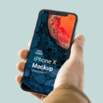 Mockup with a Hand Holding an iPhone X