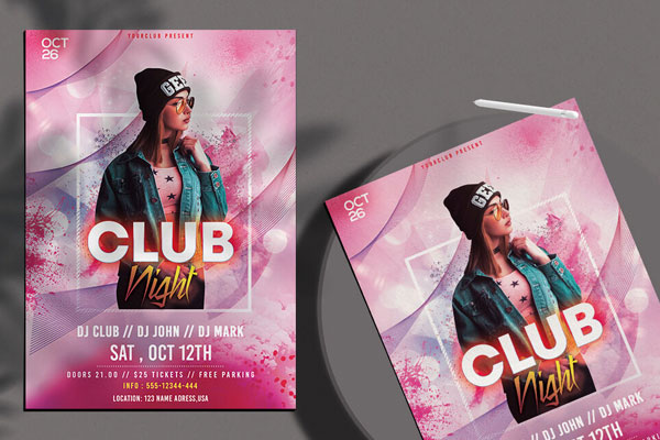 Modern Abstract Ladies Night Club Flyer Template