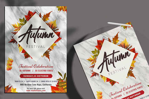 Modern Autumn Festival Flyer Template