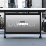Modern Bus Stop Banner Mockup