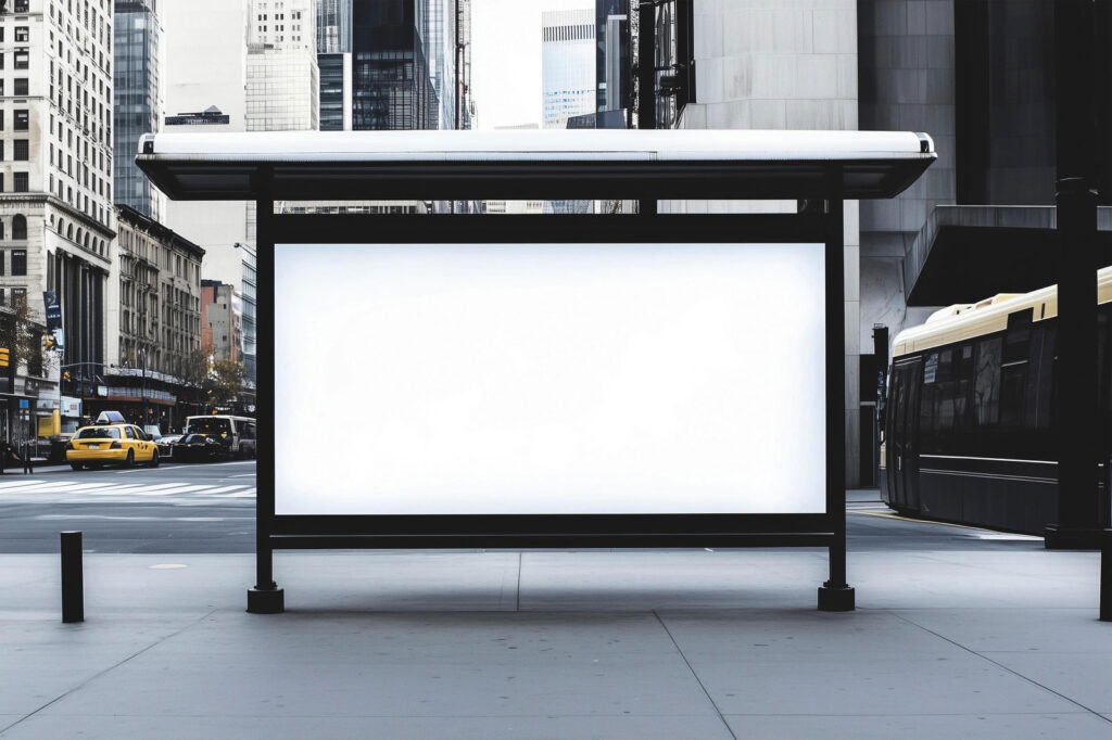 Modern Bus Stop Banner Mockup