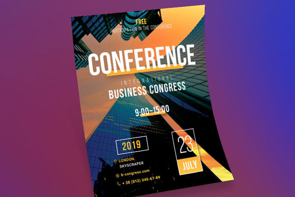 Modern Business Conference Flyer and Facebook Cover Templates