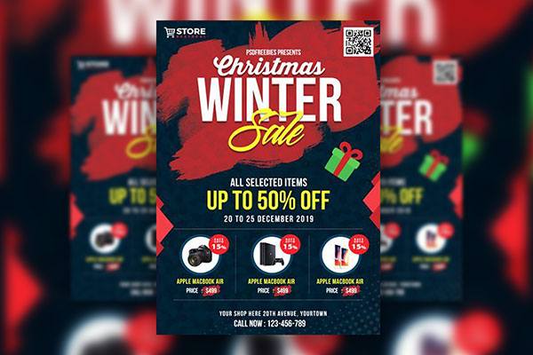 Modern Christmas and Winter Sale Flyer Template