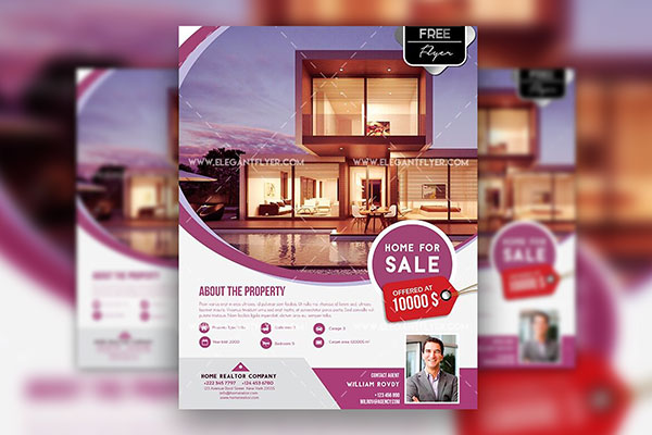 Modern Clean House For Sale Flyer Template and Facebook Cover