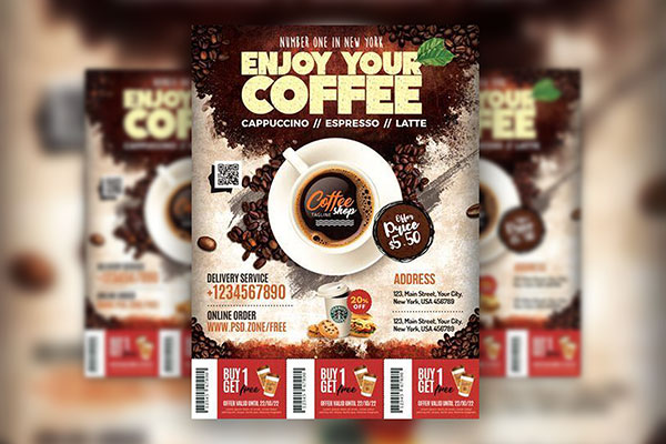 Modern Coffee Shop Marketing Flyer Template flyer preview