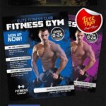 Modern Color-Splash Gym and Fitness Flyer and Facebook Cover Template