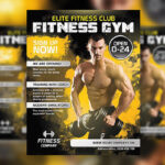 Modern Color-Splash Gym and Fitness Flyer and Facebook Cover Template