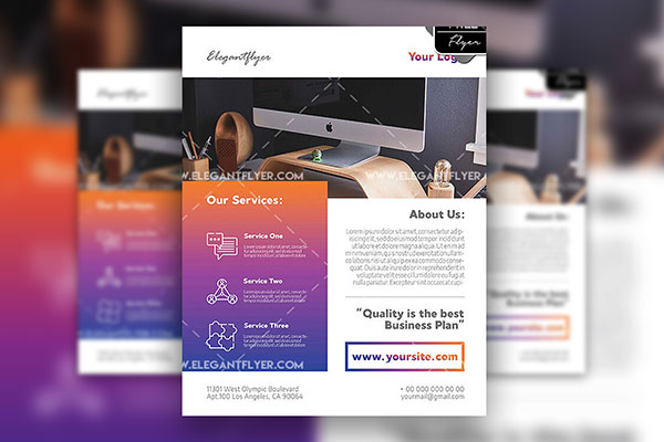 Modern Corporate Business Promotion Flyer and Facebook Cover Template