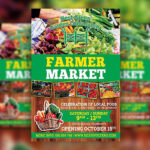 Modern Farmers Market Poster and Facebook Cover Templates