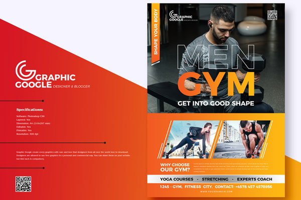 Modern Fitness Flyer Template Featuring People Working Out