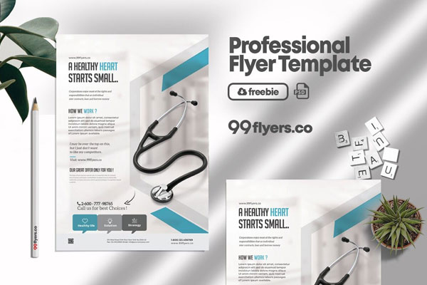 Modern, Geometric Medical Clinic Flyer Template
