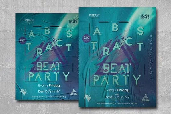 Modern Geometric Nightclub Party Poster Template