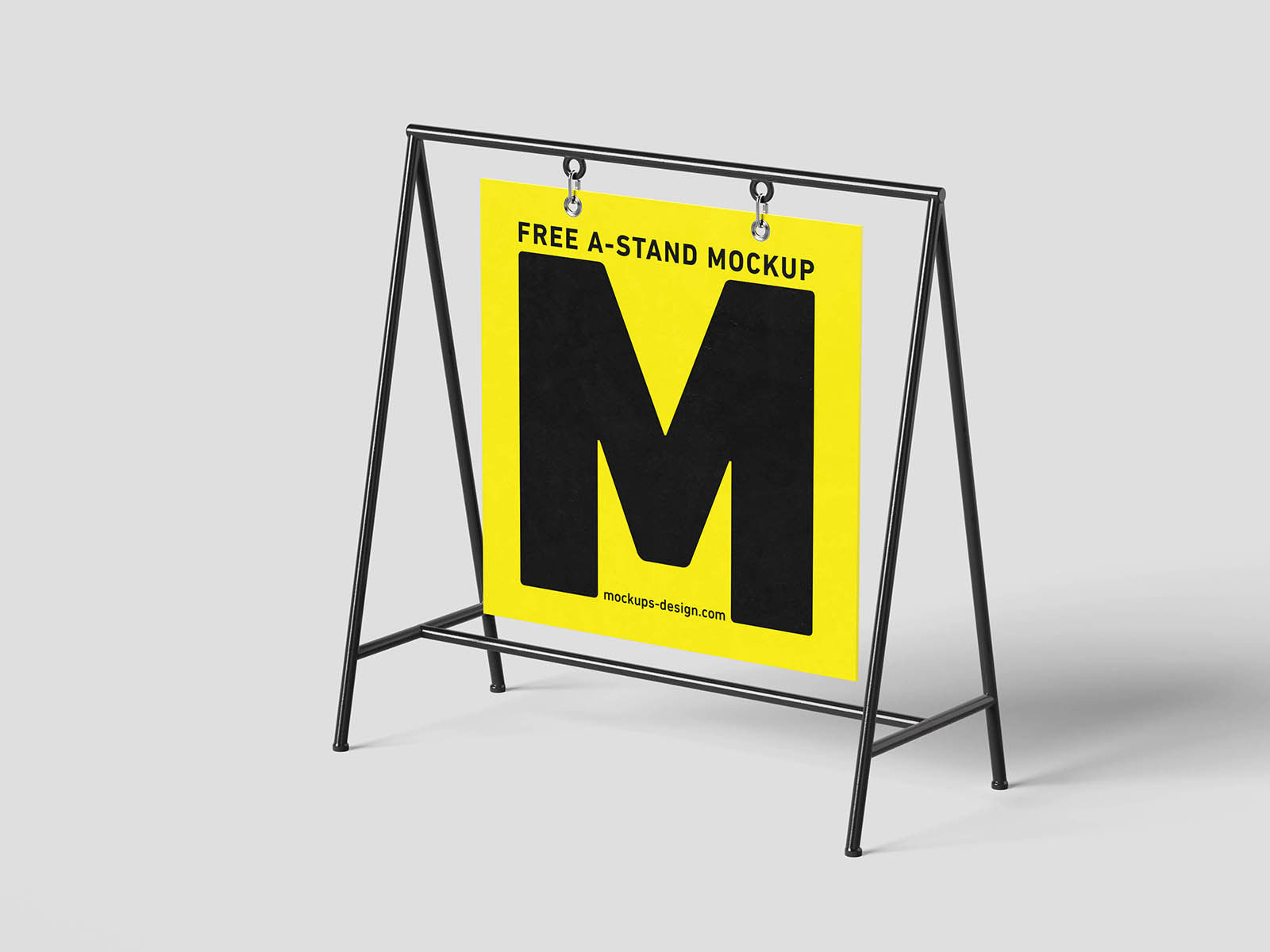 Free Modern Hanging A Stand Mockup PSD Template