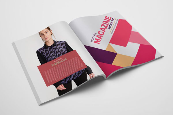 Modern Inner Pages of Open Magazine Mockup