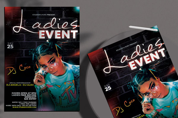 Modern Ladies Night Party Flyer Template