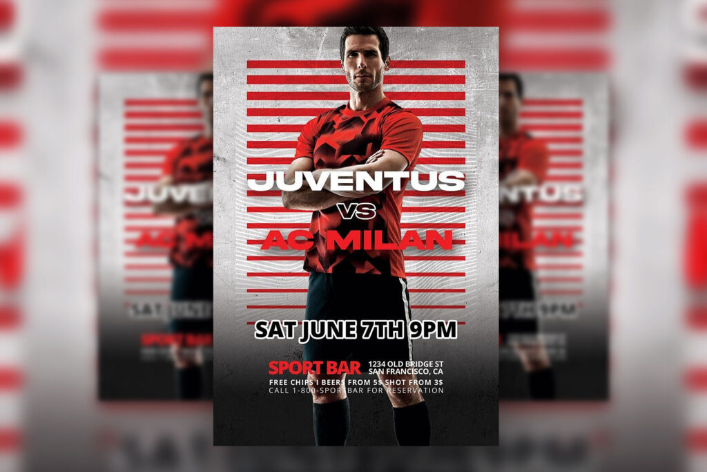 Modern Lines Soccer Tournament Flyer Template