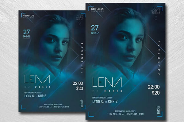 Futuristic Nightclub DJ Party Flyer Template