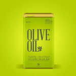 Modern Olive Oil Tin Can Front View Mockup