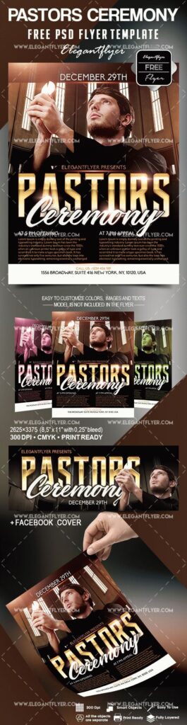 Modern Photo Pastor’s Ceremony Flyer and Facebook Cover Template