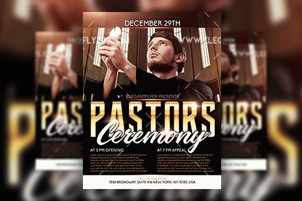 Modern Photo Pastor’s Ceremony Flyer and Facebook Cover Template