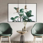 Modern Horizontal Poster Mockup with Side Table and Chairs